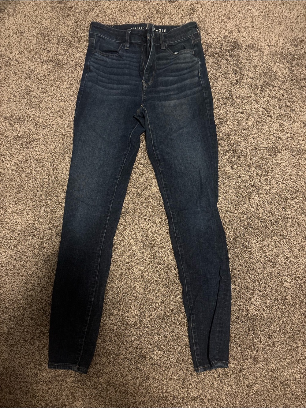 American Eagle Outfitters High-Rise Skinny Jeans - Dark Blue Wash